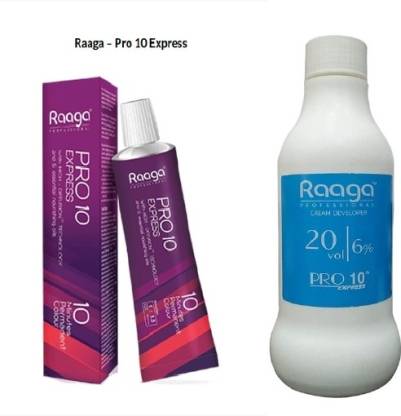 Raaga Pro 10 Express 10 Minutes Permanent Color & 20% Developer , Dark  Brown (3N) - Price in India, Buy Raaga Pro 10 Express 10 Minutes Permanent  Color & 20% Developer ,