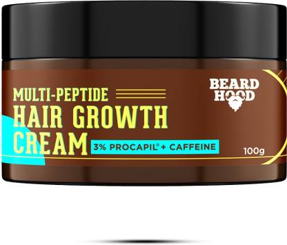 BEARDHOOD Multi-Peptide Hair Growth Cream, 100g | 3% Procapil, Anagain &  H-Gainsyl, Caffeine & Ashwagandha | Boosts Hair Growth & Prevents Hair  Fall| Zero Toxin & Vegan Hair Cream - Price in