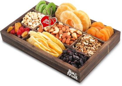 HyperFoods RawFruit Tropical 9 Dry Fruit Combo Dark Wood Gift Box | Premium Dried  Fruit Berries Combo Gift Pack with Greeting Card | Valentines Day Gift for  Boyfriend Girlfriend Wife Husband Price