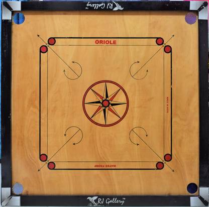 HACKERX Large 32 inches wooden carrom board with 24 crystal coins ...