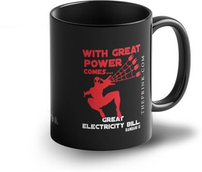 Prink Spiderman With Great Power comes Great Electricity Bill Printed Black Coffee |Funny Quotes Coffee | Gifts For Friends & Kids |Microwave & Dishwasher Safe (330ml) Ceramic Coffee Mug Price in India - Prink Spiderman With Great Power comes Great Electricity Bill Printed Black Coffee |Funny Quotes Coffee | Gifts For Friends & Kids |Microwave & Dishwasher Safe (330ml) Ceramic Coffee Mug Price in India -