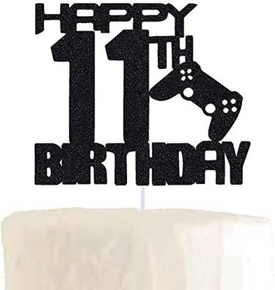 Zyozi Video Game 11th Happy Birthday Cake Topper For Boy 11 Years Party Decorations Black Cake Topper Price In India Buy Zyozi Video Game 11th Happy Birthday Cake Topper For