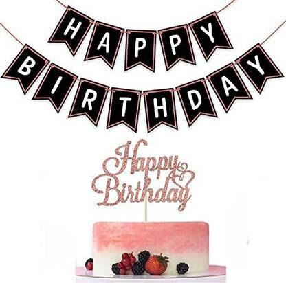 Zyozi Happy Birthday Banner Cake Topper Rose Gold Price In India Buy Zyozi Happy Birthday Banner Cake Topper Rose Gold Online At Flipkart Com