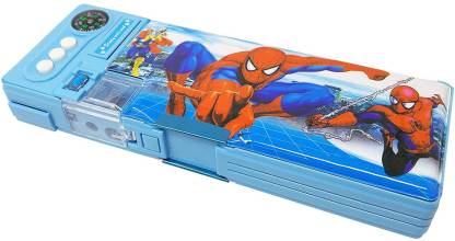  | Giftshub Compass with Dual Sharpener Superhero Cartoon  Printed Pencil Box for Boys Art Plastic Pencil Box - Box
