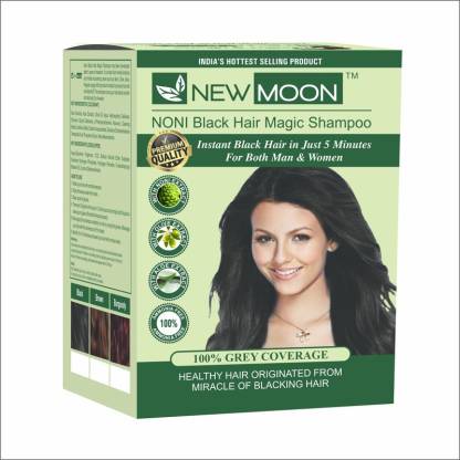 New Moon Noni Shampoo For Grey Hair 20 Sachet Color , Natural Black - Price  in India, Buy New Moon Noni Shampoo For Grey Hair 20 Sachet Color , Natural  Black Online