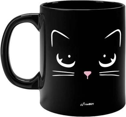 Firsebuy Cute Cat Ceramic Coffee Gift For Women Girls Cat Lovers Funny Cup  11 Oz Black Ceramic Coffee Mug Price In India - Buy Firsebuy Cute Cat  Ceramic Coffee Gift For Women