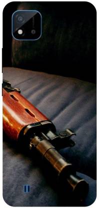 Bluvver Back Cover for Realme C20,RMX3061, Printed Pistol Gun Back Cover