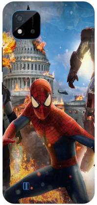 Bluvver Back Cover for Realme C20,RMX3061, Printed Spiderman Mobile Back Cover