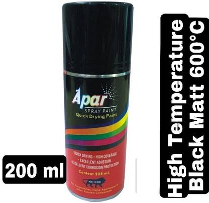 Apar Heat Resistant Spray Paint Can Matt Black 225 Ml For High Surface Like Silencer Boiler Chimneys Etc Temp 600 C 200 In India - High Temperature Spray Paint Colours Apar Heat Resistant Spray Paint Can Matt Black 225 Ml For High Surface Like Silencer Boiler Chimneys Etc Temp 600 C 200 In India - High Temperature Spray Paint Colours