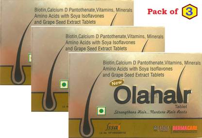 Olahair Biotin, Calcium D Pantothenate, Vitamins, Minerals Amino Acids Tab.(pack of 3) Price in India - Buy Olahair Biotin, Calcium D Pantothenate, Vitamins, Minerals Amino Acids Tab.(pack of 3) online at Olahair Biotin, Calcium D Pantothenate, Vitamins, Minerals Amino Acids Tab.(pack of 3) Price in India - Buy Olahair Biotin, Calcium D Pantothenate, Vitamins, Minerals Amino Acids Tab.(pack of 3) online at