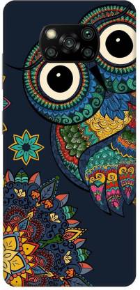 MD CASES ZONE Back Cover for Poco X3/MZB9965IN Art Multicoloer Owl Art Printed back cover