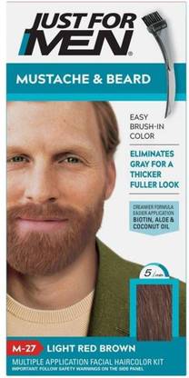 JUST FOR MEN Mustache and Beard Easy Brush-In Facial Hair Color Gel , M27 Light Red Brown - Price in India, Buy JUST FOR MEN Mustache and Beard Easy Brush-In Facial Hair JUST FOR MEN Mustache and Beard Easy Brush-In Facial Hair Color Gel , M27 Light Red Brown - Price in India, Buy JUST FOR MEN Mustache and Beard Easy Brush-In Facial Hair