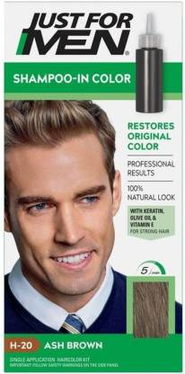 JUST FOR MEN Shampoo-In Color Gray Hair Coloring for Men , Ash Brown H 20 -  Price in India, Buy JUST FOR MEN Shampoo-In Color Gray Hair Coloring for Men  , Ash