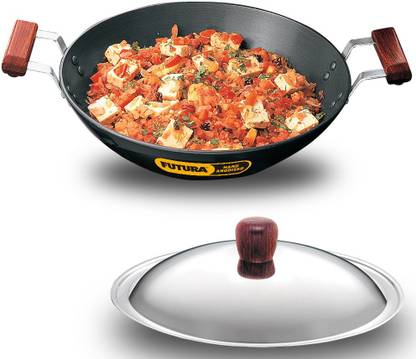Hawkins Futura AD25S Deep-Fry Pan 260 mm Kadhai 26 cm diameter with Lid 2.5 L capacity