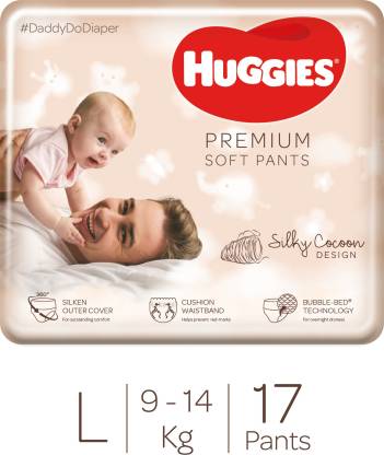 Huggies Premium Soft Pants with Bubble Bed Technology Diapers - L