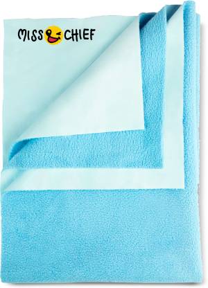 Miss & Chief Bed Protector Sheet- Waterproof & Reusable  (Sky Blue, Small)