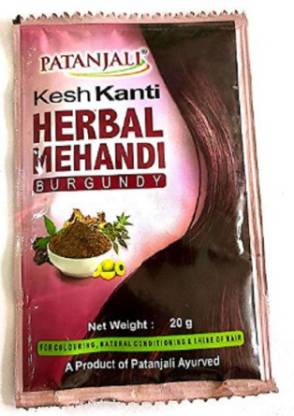 PATANJALI Kesh Kanti herbal mehandi Burgundy 20g - Pack of 4 Natural Mehendi  Price in India - Buy PATANJALI Kesh Kanti herbal mehandi Burgundy 20g -  Pack of 4 Natural Mehendi online at 