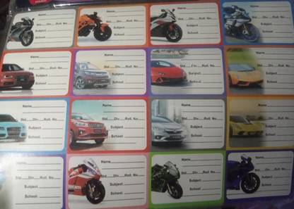 Super Easy Vehicle Mixed Design Name Slip Note Books Stickers ...