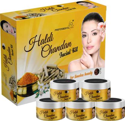 PROFESSIONAL FEEL Haldi Chandan Facial Kit, Herbal Premium Range For All Type Of Skin Solution