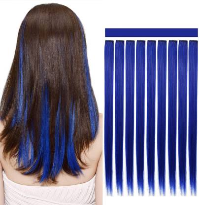 BELLA HARARO Strips Extensions/ Single strand For Women And Girls, Blue  Colored Clip in Extensions Highlighted Blue Pack Of 10-(22Inch, 100g) Hair  Extension Price in India - Buy BELLA HARARO Strips Extensions/