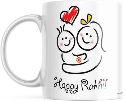 Happy Rakhi Cartoon Brother Sister Design/ Raksha Bandhan Ceramic Coffee  Mug Price in India - Buy Happy Rakhi Cartoon Brother Sister Design/ Raksha  Bandhan Ceramic Coffee Mug online at 
