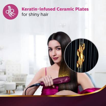 PHILIPS BHS738 Kerashine Titanium Wide Plate Straightener With SilkProtect  Technology, Teal Hair Straightener - PHILIPS : 