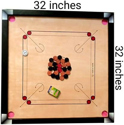 RAS Carrom Board 32 inch full size, with playing coins, stricker, powder  Carrom Board Board Game - Carrom Board 32 inch full size, with playing  coins, stricker, powder . Buy Carrom Board