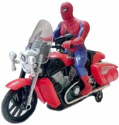 lifestylesection BUMP AND GO SPIDERMAN BIKE TOY, BATTERY OPERATED LIGHT SOUND BIKE, AVENGER SPIDER MAN MUSICAL MOTORCYCLE MOTOR BIKE TOY FOR KIDS