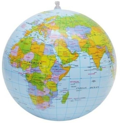 American Educational 48 Inflatable World Globe In Blue 