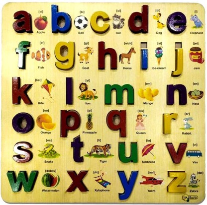 Early Education Upper Case Chunky Letters Puzzles for Preschool & Kindergarten Toddlers Wooden Alphabet ABC Puzzle for Kids Ages 3-5 