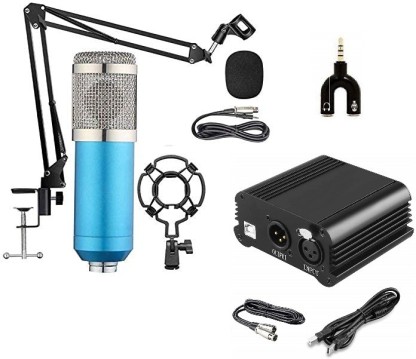 CO-Z Pro BM800-Blue Audio Condenser Microphone Studio Sound Recording Cardioid Mic with Shock Mount 