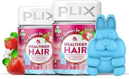 Plix Healthy Hair Biotin 120 Gummies for Gorgeous hair with Keratin, Folic  Acid and Vit Price in India - Buy Plix Healthy Hair Biotin 120 Gummies for  Gorgeous hair with Keratin, Folic