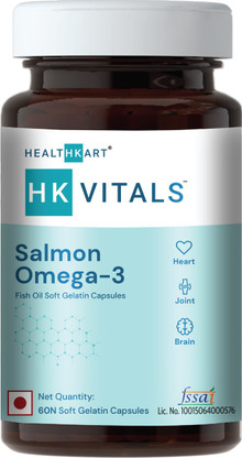 HEALTHKART Salmon Omega-3 1000mg (180mg EPA \u0026 120mg DHA) 60 capsules Price  in India - Buy HEALTHKART Salmon Omega-3 1000mg (180mg EPA \u0026 120mg DHA) 60  capsules online at Flipkart.com