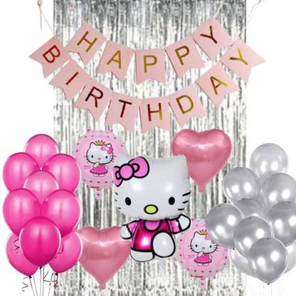 Wonder Hello Kitty Birthday Theme Decoration For Kids Pink Birthday Banner Metallic Pink Silver Party Balloons Silver Curtain 57 Pc Price In India Buy Wonder Hello Kitty Birthday Theme Decoration For Kids Wonder Hello Kitty Birthday Theme Decoration For Kids Pink Birthday Banner Metallic Pink Silver Party Balloons Silver Curtain 57 Pc Price In India Buy Wonder Hello Kitty Birthday Theme Decoration For Kids