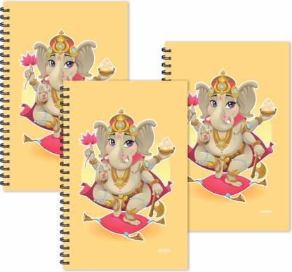 ESCAPER Lord Ganesh Cartoon Cream (Ruled - A5 Size - SUPER SAVER Pack of 3 Diaries) | Ganesha Diaries | God Diaries | Devotional Diaries A5 Diary Ruled 160 Pages Price in ESCAPER Lord Ganesh Cartoon Cream (Ruled - A5 Size - SUPER SAVER Pack of 3 Diaries) | Ganesha Diaries | God Diaries | Devotional Diaries A5 Diary Ruled 160 Pages Price in