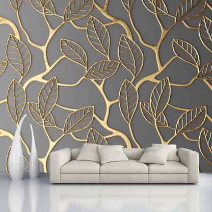 HD PRINT HOUSE Decorative Grey, Gold Wallpaper Price in India - Buy HD  PRINT HOUSE Decorative Grey, Gold Wallpaper online at 