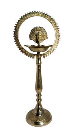 DECKORISH DECKORISH Brass Golden Fancy Stand Diya Brass Table Diya