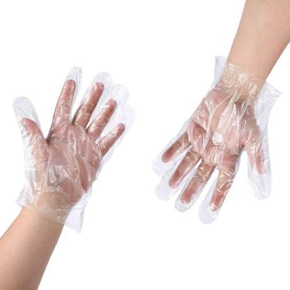 MYYNTI Disposable Plastic Gloves Hand Protector for Cleaning, Cooking, Hair  Coloring, Dish washing, Food Handling (100 PCS) Latex Safety Gloves Price  in India - Buy MYYNTI Disposable Plastic Gloves Hand Protector for