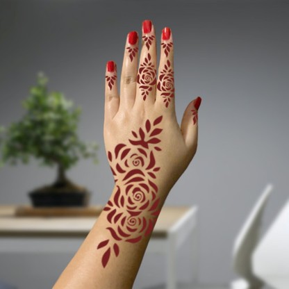 Voorkoms henna tattoo feel realistic mehndi color on hand wedding instant  use temporary tattoo sticker for girls womens  Amazonin Beauty