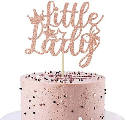 Gender Reveal Cake Toppers Zyozi Little Lady Cake Topper Baby Shower Gender Reveal Welcome Baby Girl Cake Decorations Rose Gold Cake Topper Price In India Buy Zyozi Little Lady Cake Topper Baby