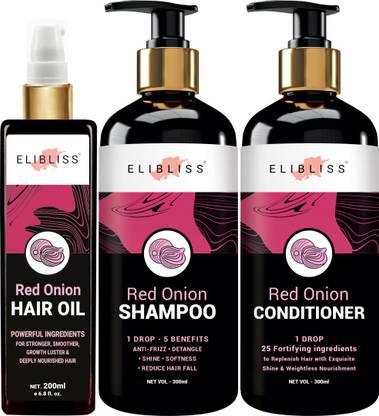 ELIBLISS Anti Hair Fall Spa Range with Red Onion Hair Oil + Red Onion Shampoo + Red Onion Conditioner for Hair Fall Control Price in India - Buy ELIBLISS Anti Hair Fall ELIBLISS Anti Hair Fall Spa Range with Red Onion Hair Oil + Red Onion Shampoo + Red Onion Conditioner for Hair Fall Control Price in India - Buy ELIBLISS Anti Hair Fall