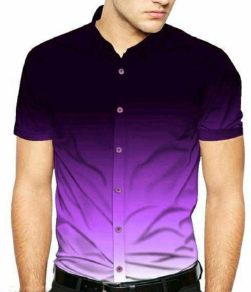 Men Printed Party Purple Shirt Price in 