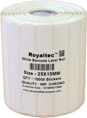 Royaltec 25X15MM Barcode Label (1X0.6 INCH) Self-adhesive ...