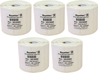 Royaltec 38X38MM Barcode Label Set of 5 Self-adhesive Paper ...