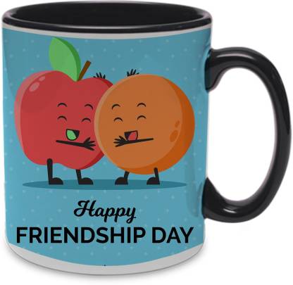 COLOR YARD happy friendship day inner handle gift with frienship day  background design on Ceramic Coffee Mug Price in India - Buy COLOR YARD happy  friendship day inner handle gift with frienship