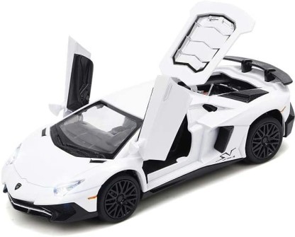 Alloy Collectible Black Lamborghini Toy Vehicle Pull Back Die-Cast Car Model with Lights and Sound 
