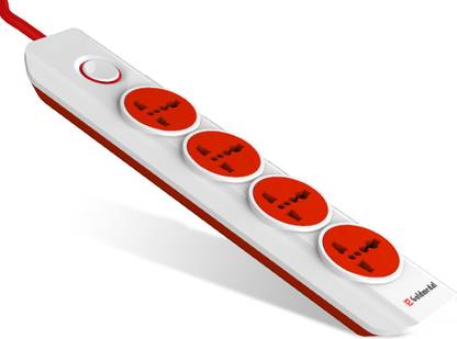 Gold Medal I-Design 4×1 4 Socket Extension Boards  (White, Red, 2 m) at Rs. 389