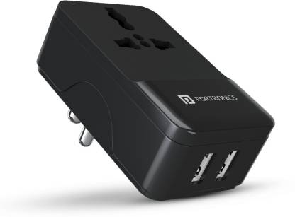 Portronics Adapto III 17 W 3.4 A Multiport Mobile Charger  (Black)