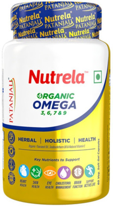 PATANJALI utrela Organic Omega 3,6,7\u00269 ( 60 capsules ) Price in India - Buy  PATANJALI utrela Organic Omega 3,6,7\u00269 ( 60 capsules ) online at  Flipkart.com