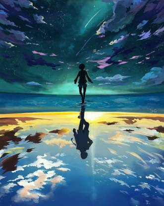 Anime Boy Floating Reflection Water Matte Finish Poster Paper Print -  Animation & Cartoons posters in India - Buy art, film, design, movie,  music, nature and educational paintings/wallpapers at 